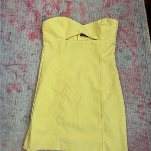 Zara - Strapless Yellow Mini Dress